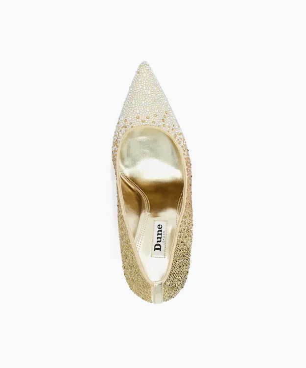 DUNE GOLD OMBRE RHINESTONE POINTED TOE PUMP