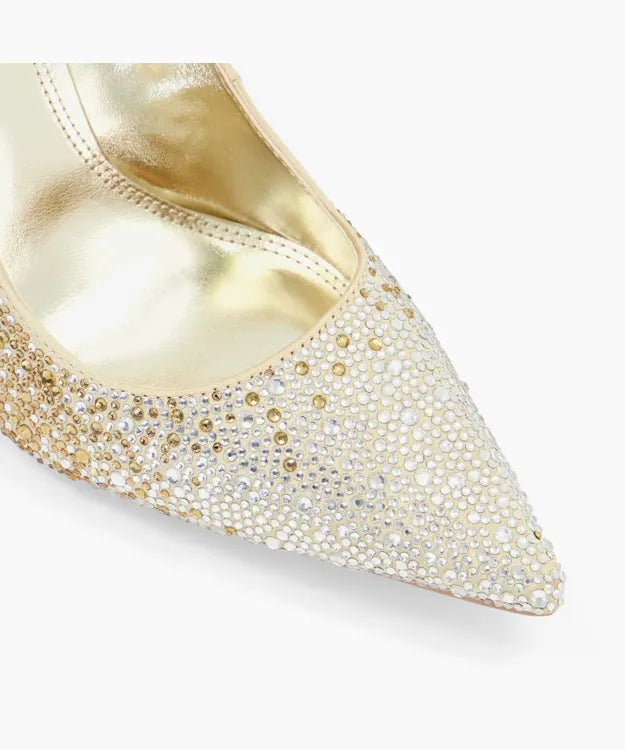DUNE GOLD OMBRE RHINESTONE POINTED TOE PUMP