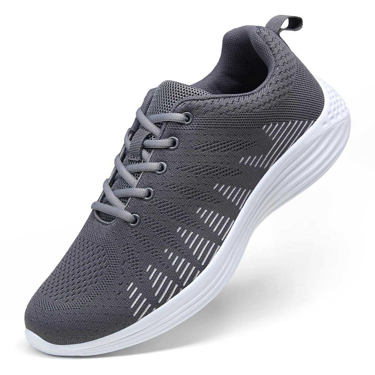 JOUSEN GREY KNITTED FABRIC RUNNING SHOES