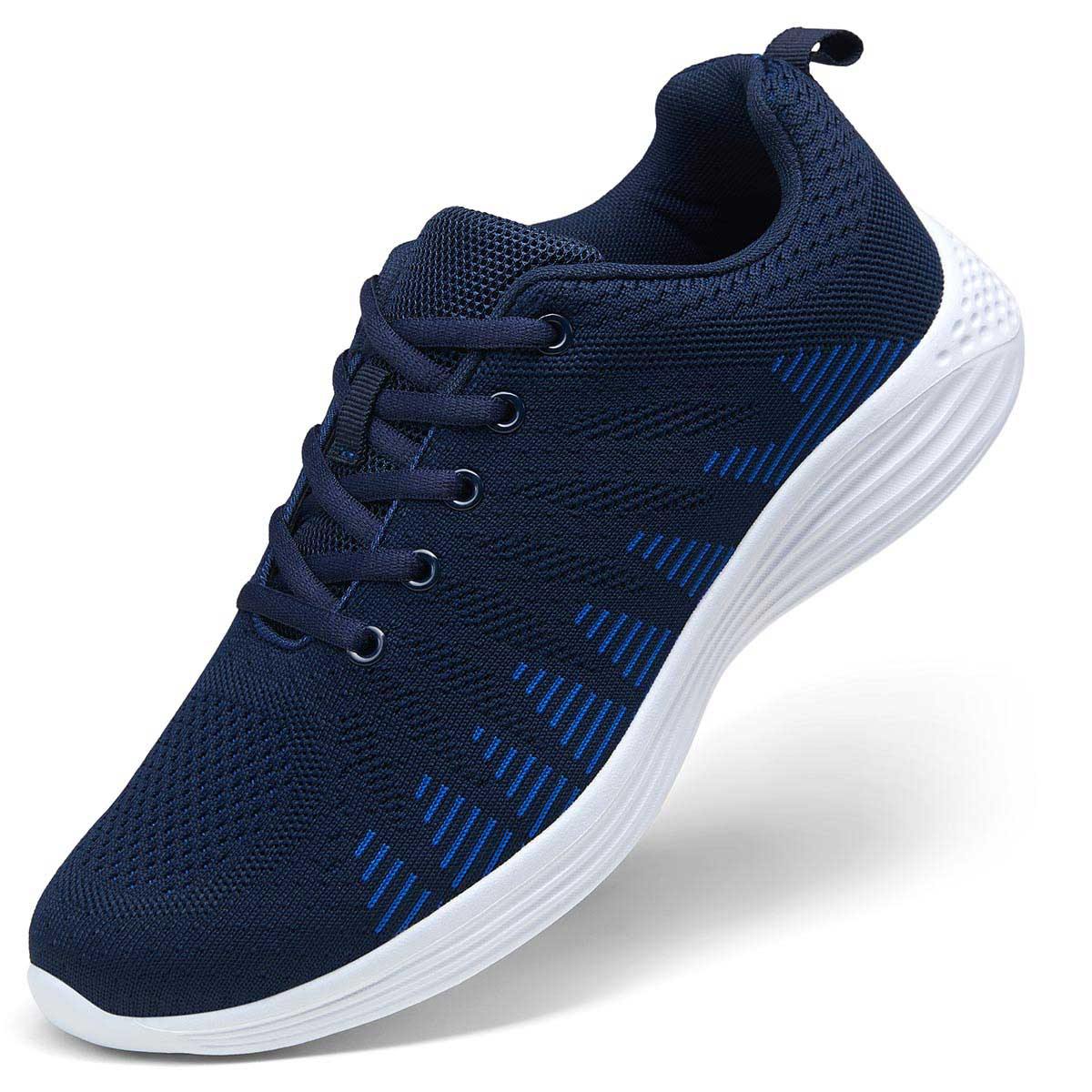 JOUSEN NAVY KNITTED FABRIC RUNNING SHOES
