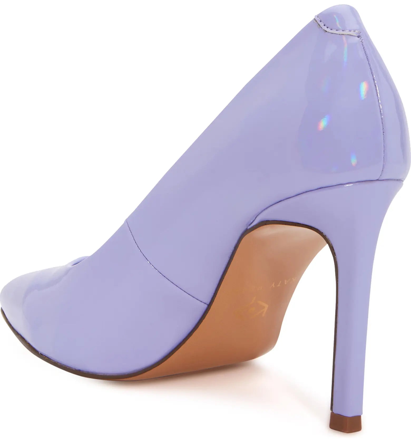 KATY PERRY LILAC PATENT LEATHER CARAMEL POINTED TOE PUMP