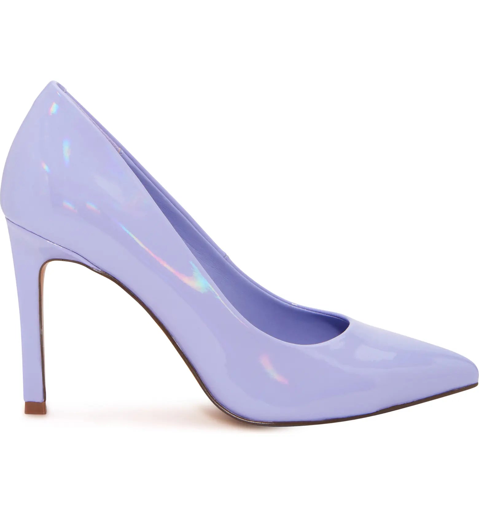 KATY PERRY LILAC PATENT LEATHER CARAMEL POINTED TOE PUMP