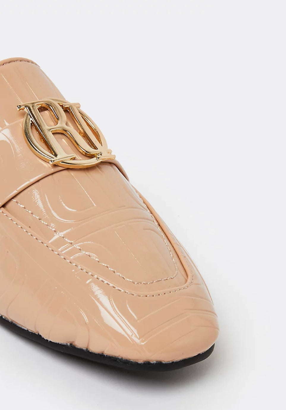 RIVER ISLAND NUDE PATENT LOAFERS